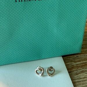 Tiffany & Co Elsa Peretti Silver Heart Earrings